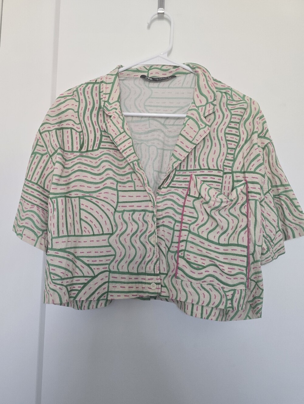 Zara Grafitti Print Button Top